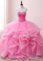 Organza  Pink Sweetheart Beadings Ball Gown Quinceanera Dress