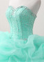 Organza  Green Beadings Sweetheart Long Ball Gown Quinceanera Dresses