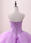 Satin Sweetheart Purple Beading  Floor-length Ball Gown Quinceanera Dress