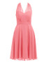 Watermelon Halter Short V-Neck  Party Bridesmaid Dresses