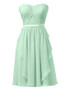 Mint Strapless Short Chiffon Bridesmaid Wedding Guest Dress