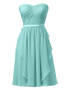 Mint Strapless Short Chiffon Bridesmaid Wedding Guest Dress