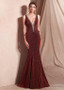 Sparkle Sexy V-neck Neckline Floor-length Mermaid Prom Dresses