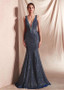 Sparkle Sexy V-neck Neckline Floor-length Mermaid Prom Dresses
