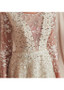  Lace & Tulle Scoop Long Sleeves White  A-line Prom Dresses With Beadings