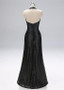 Black Sequin Halter Sheath/Column Evening Dresses
