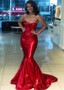 Sexy Sweetheart Red Mermaid Evening Dresses