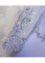 Satin Jewel Rhinestones Long Sleeves Lavender Mermaid Formal Dress