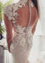 Beading Illusion High Collar Sheath/Column 3D Lace Appliques  Wedding Dresses