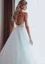 Spaghetti Straps Beading Appliques A-line Wedding Dresses 