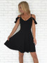 Short Black A-Line Cold Shoulder Homecoming Dress