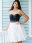 Black Satin A-Line Sweetheart Homecoming Party Dress with Beading