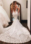 Cheap 2019 Lace Off-the-shoulder Slim Mermaid Wedding Dress