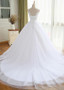 Cheap 2019  Lace Appliques Tulle V-neck Rhinestones Ball Gown Wedding Dress