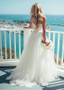 A-line Spaghetti Straps Wedding Dress With Lace Appliques