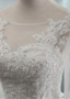 Half Sleeve Tulle Scoop  A-line Wedding Dress With Beadings