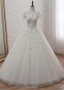 Beading Tulle Off-the-shoulder Ball Gown Wedding Dress