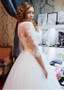 Half Sleeve Scoop Belt Ball Gown Wedding Dress