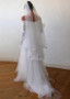 Shop Cheap Long Sleeves Tulle & Lace Off The Shoulder Neckline A-line Wedding Dress