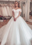 Cheap New Off-the-shoulder  Ball Gown Sparkling Tulle  Wedding Dress With Rhinestones
