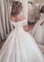 Cheap New Off-the-shoulder  Ball Gown Sparkling Tulle  Wedding Dress With Rhinestones