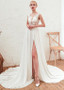 Shop Cheap Lace Appliques Beach Chiffon See Through Wedding Dress