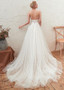 Shop Open Back Tulle V Neck Backless Zipper Full Lace Wedding Dresses with 3D Flower