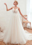 Spaghtetti Straps and Pleated Skirt Beach Wedding Dress