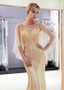 Tulle Jewel Neckline Silver Cap Sleeves Mermaid Formal Dress 