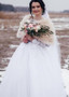 Elegant Long Sleeves Tulle Jewel Appliques A-line Wedding Dress