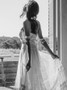 Shop Cheap A-Line Off-the-Shoulder Lace Beach Wedding Dress with Appliques