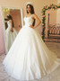 Shop Cheap Ball Gown Square Neck Court Train Wedding Dress with Appliques