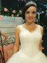 Shop Cheap Ball Gown V-Neck Sweep Train Wedding Dress with Appliques Beading
