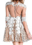 Shop Cheap Tulle Sweetheart Champagne Short A-line Homecoming Dress