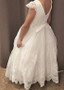 Shop Cheap White Cap Sleeve Satin Jewel A-line Flower Girl Dress under 80
