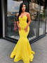 Shop daffodil Sweetheart Long Simple Yellow Mermaid Satin Prom Dress