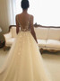 Shop Open Back Tulle Embroidery White V-neck Backless Wedding Dresses Bridal Gowns Under 200