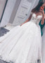 Off-the-shoulder Tulle & Organza Ball Gown Wedding Dresses With Lace Appliques