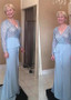 Luxury Sparkle Chiffon V-neck Long Sleeves Silver Sheath/Column Mother Of The Bride Dresses With Beadings under 200