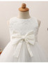 Bow Sash  Lace Short Tulle Flower Girl Dress