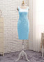  Lace Appliques Satin Jewel Blue Sheath/Column Mother Of The Bride Dress
