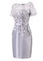  Taffeta Bateau Neckline Short Sleeves Sheath/Column Mother Of The Bride Dresses With Belt