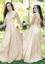 Shop Cheap Champagne Long Spandex V-neck Backless A-line Bridesmaid Dress 2020