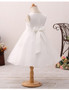 Vintage  Crystal Short Tulle Lace Flower Girl Dress