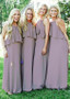 Shop Backless Gray Lightsome Chiffon Halter  A-line Bridesmaid Dresses under 100