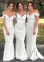 Shop Cheap Acetate Satin Off-the-shoulder Gray Mermaid Bridesmaid Dresses With Beaded 3D Flowers From Annakoo