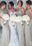 Shop Cheap Long Chiffon V-neck Gray Long Full-length Mermaid Bridesmaid Dress from Annakoo