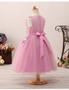 Cute Applique  Lilac Floral Flower Girl Dress 