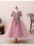 Purple Fairytale Applique Floral Flower Girl Dress