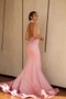Shop Beautiful Sexy Backless Sheer Lace Beaded Long Blush Pink High Neck Mermaid Prom Dresses under 200